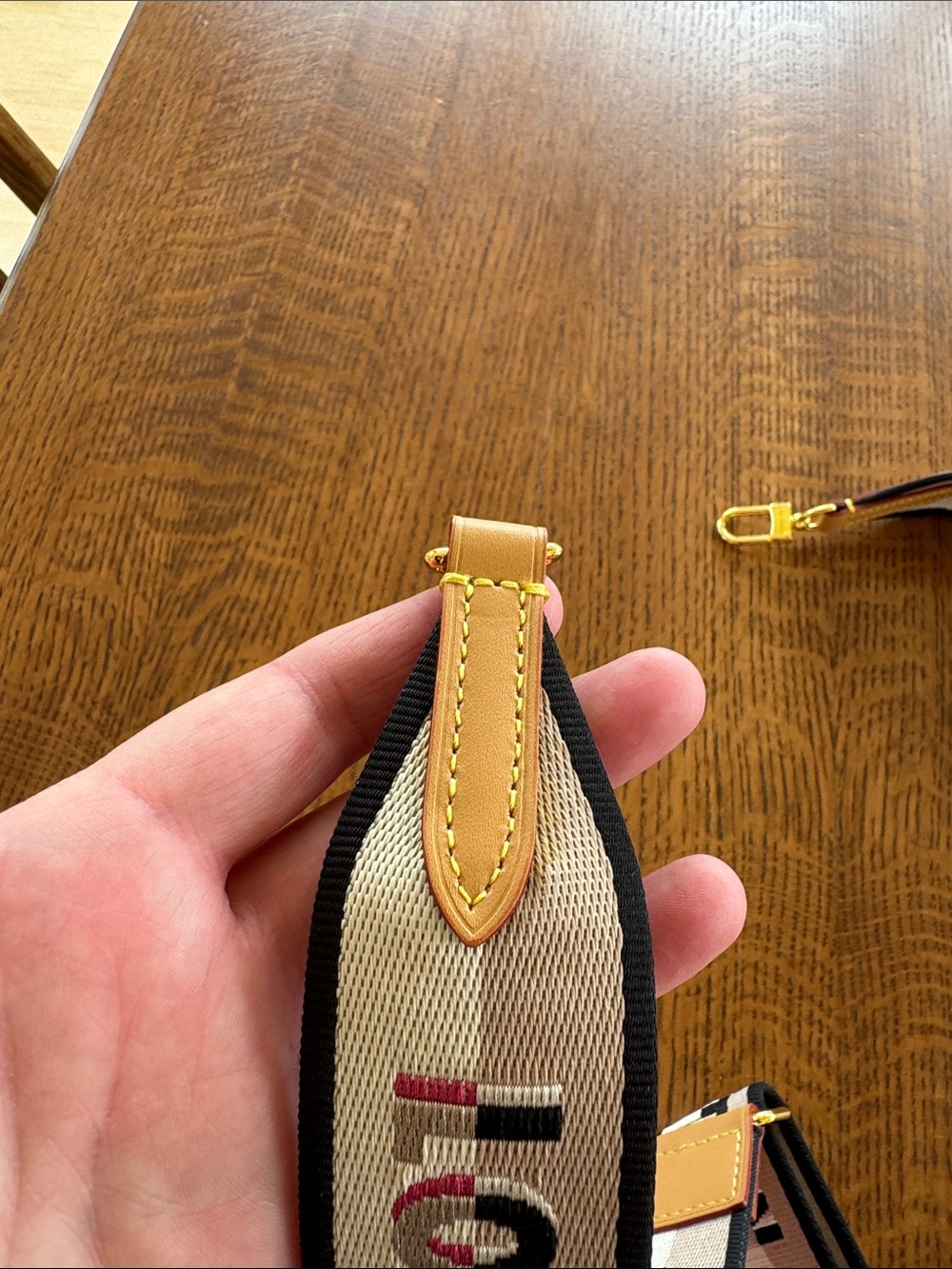 Louis Vuitton Beige Monogram Webbing Strap with Gold Hardware - Picture 4 of 4